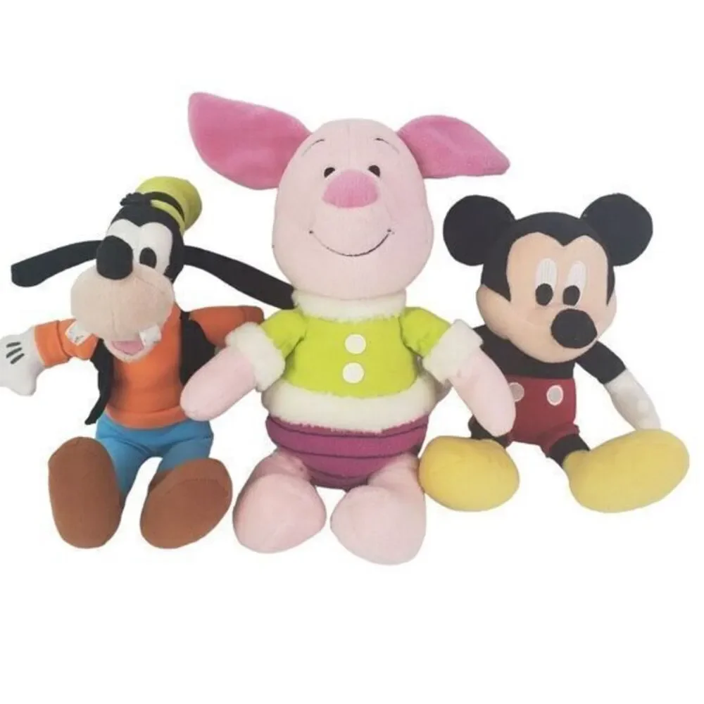 Mickey Mouse Goofy Piglet Friends Plush Toys set X 3‎